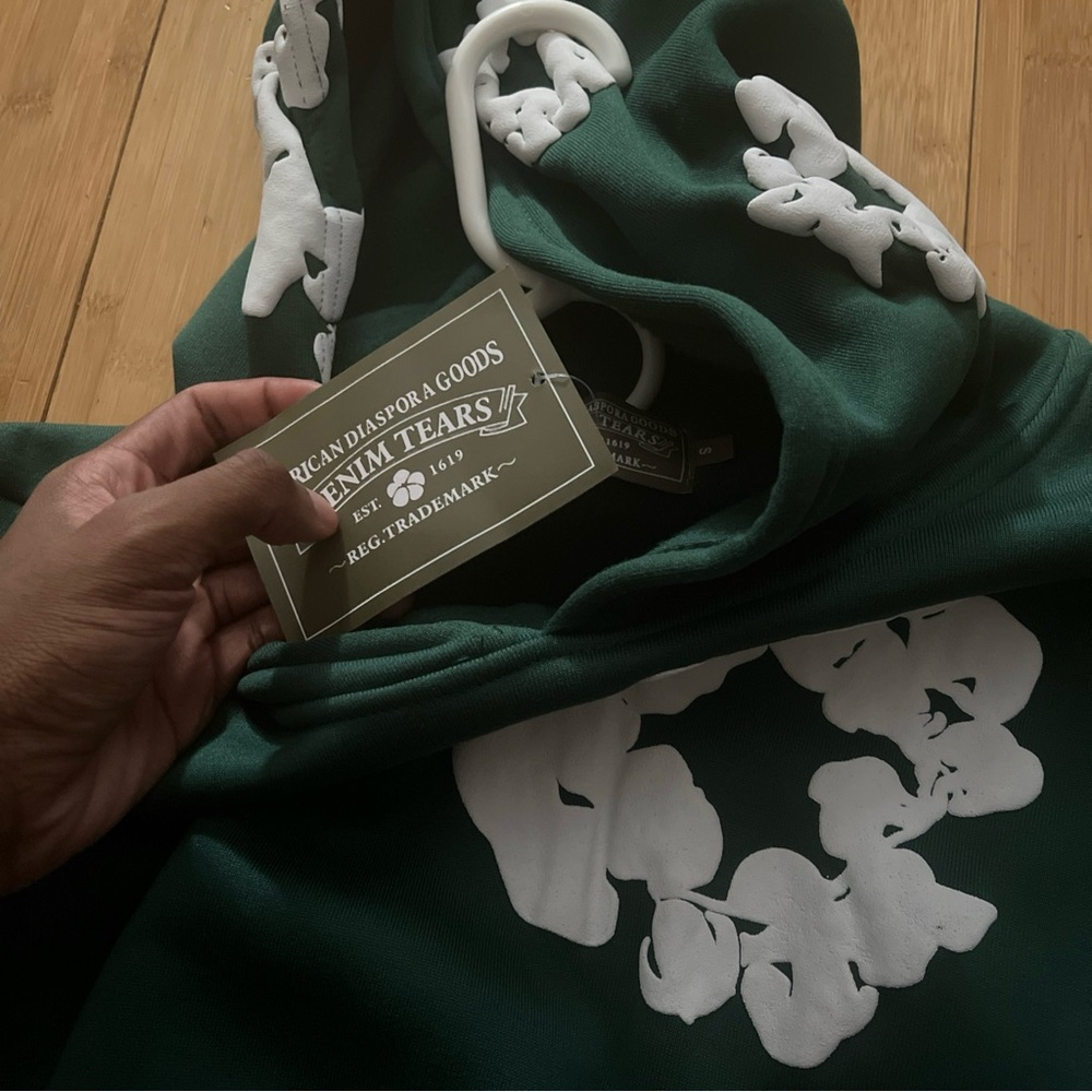 Denim tears green hoodie authentic size s